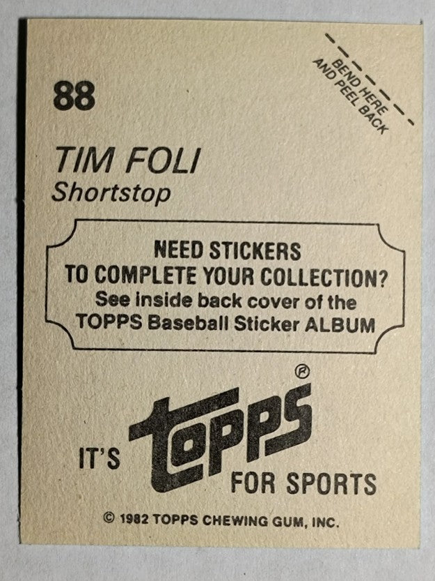 1982 Topps Stickers #88 Tim Foli