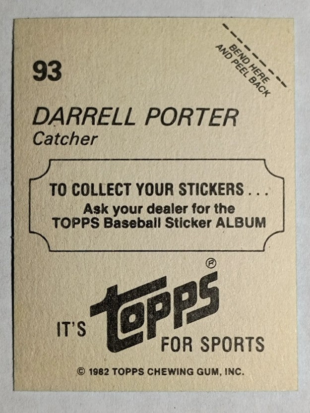 1982 Topps Stickers #93 Darrell Porter