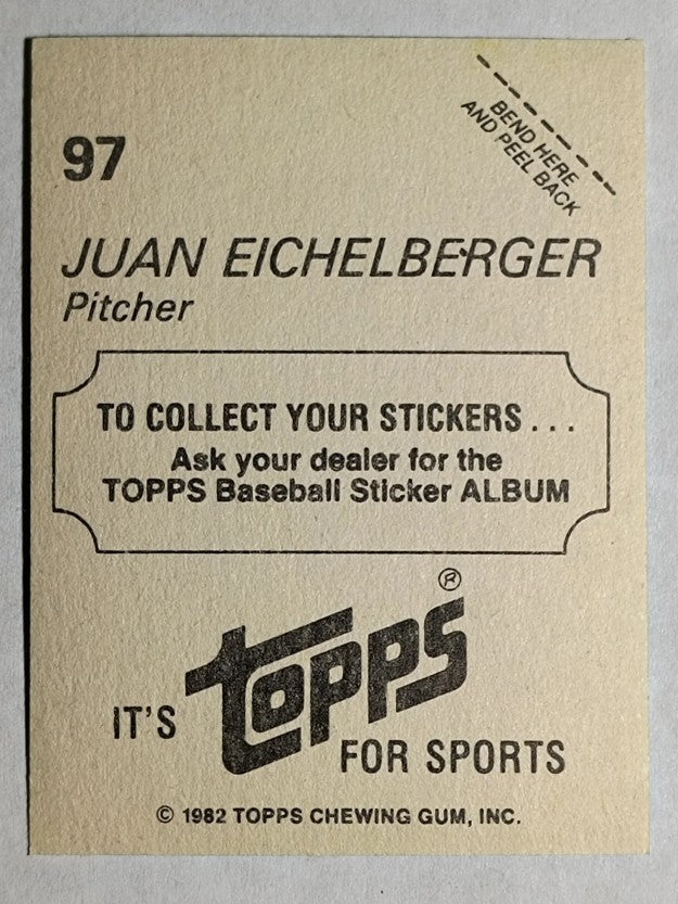 1982 Topps Stickers #97 Juan Eichelberger