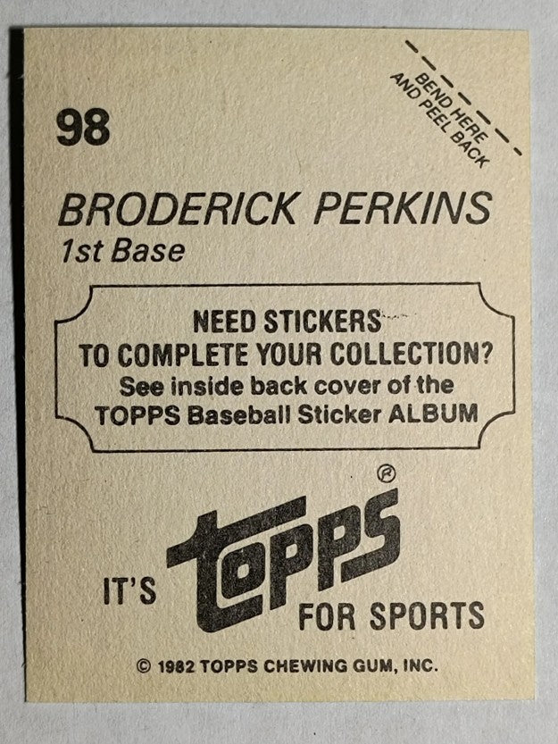 1982 Topps Stickers #98 Broderick Perkins