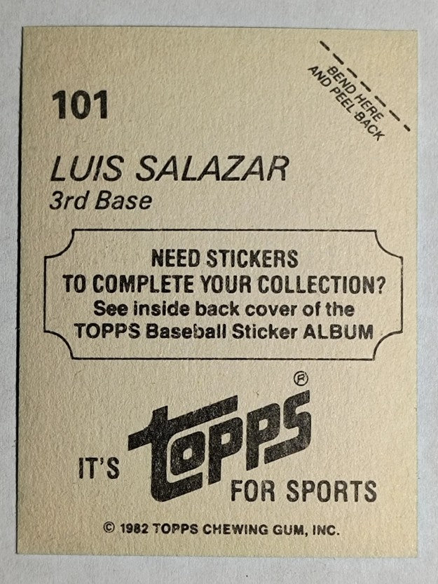1982 Topps Stickers #101 Luis Salazar