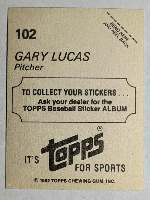 1982 Topps Stickers #102 Gary Lucas
