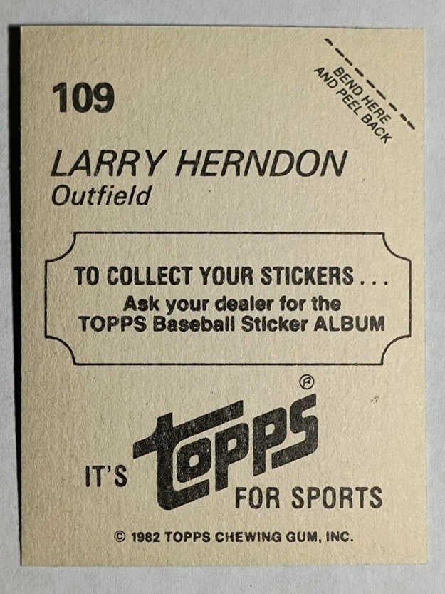 1982 Topps Stickers #109 Larry Herndon