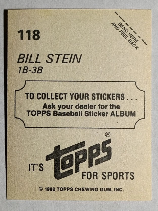 1982 Topps Stickers #118 Bill Stein HL