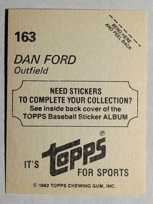 1982 Topps Stickers #163 Dan Ford