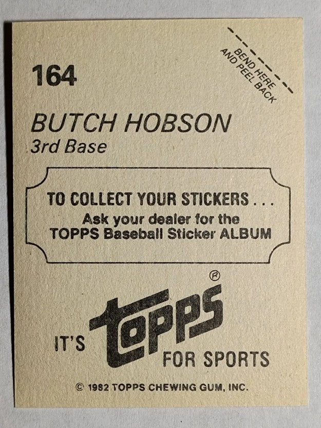 1982 Topps Stickers #164 Butch Hobson