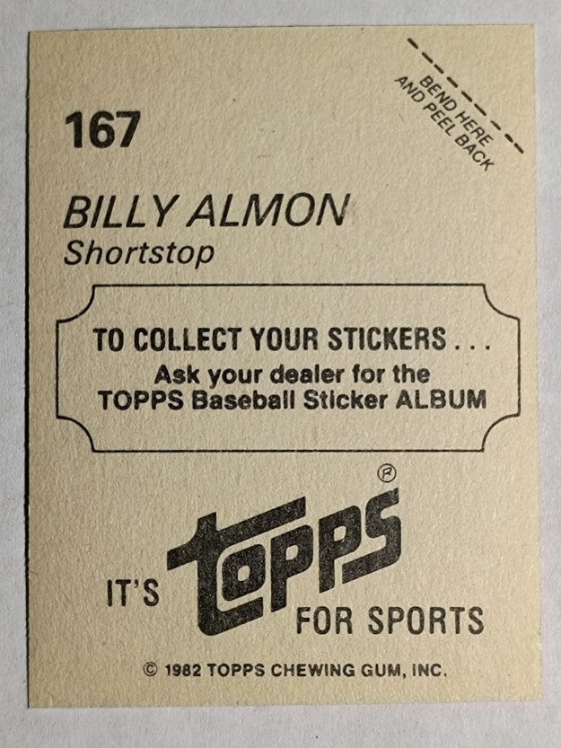 1982 Topps Stickers #167 Billy Almon