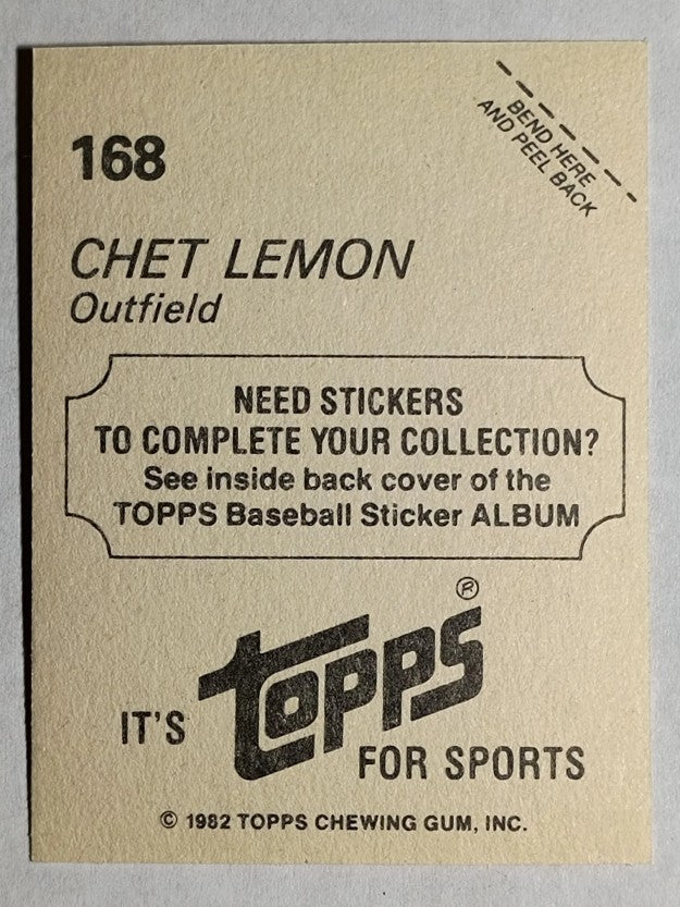 1982 Topps Stickers #168 Chet Lemon