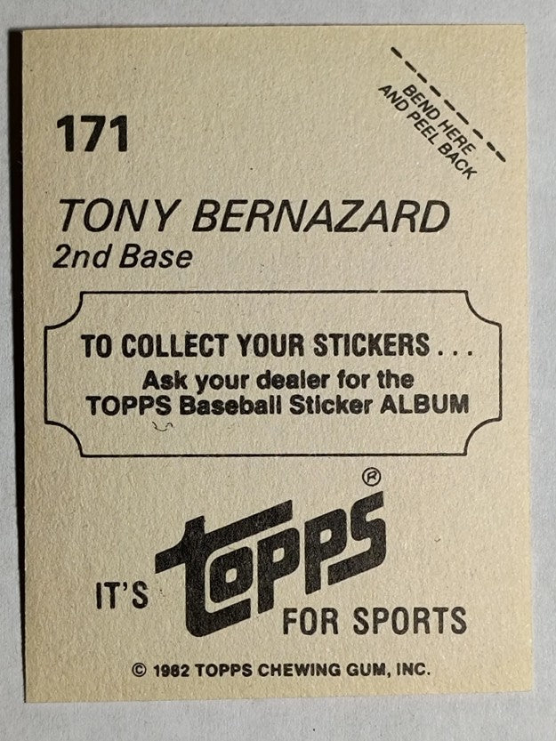 1982 Topps Stickers #171 Tony Bernazard