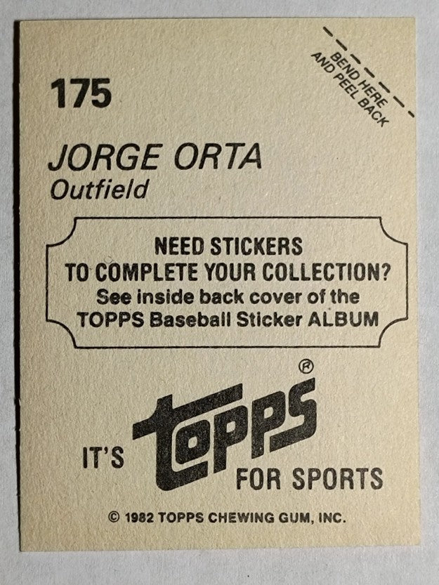 1982 Topps Stickers #175 Jorge Orta