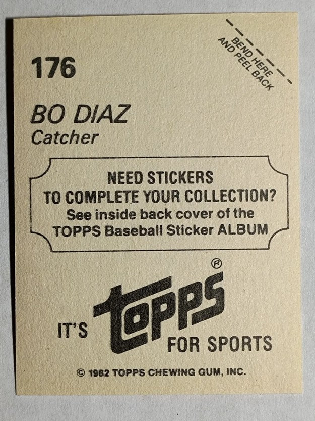 1982 Topps Stickers #176 Bo Diaz