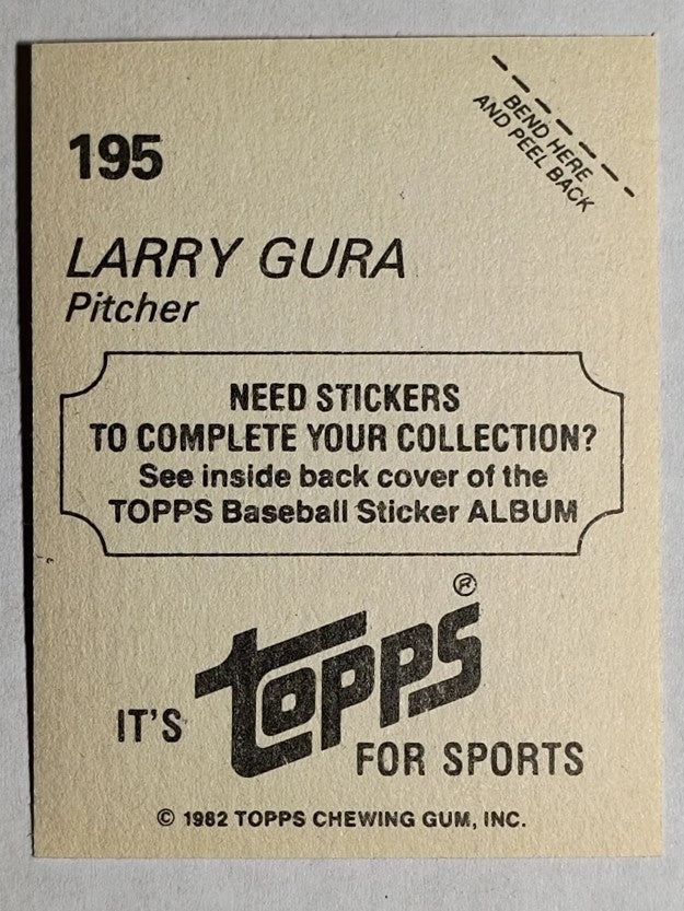 1982 Topps Stickers #195 Larry Gura