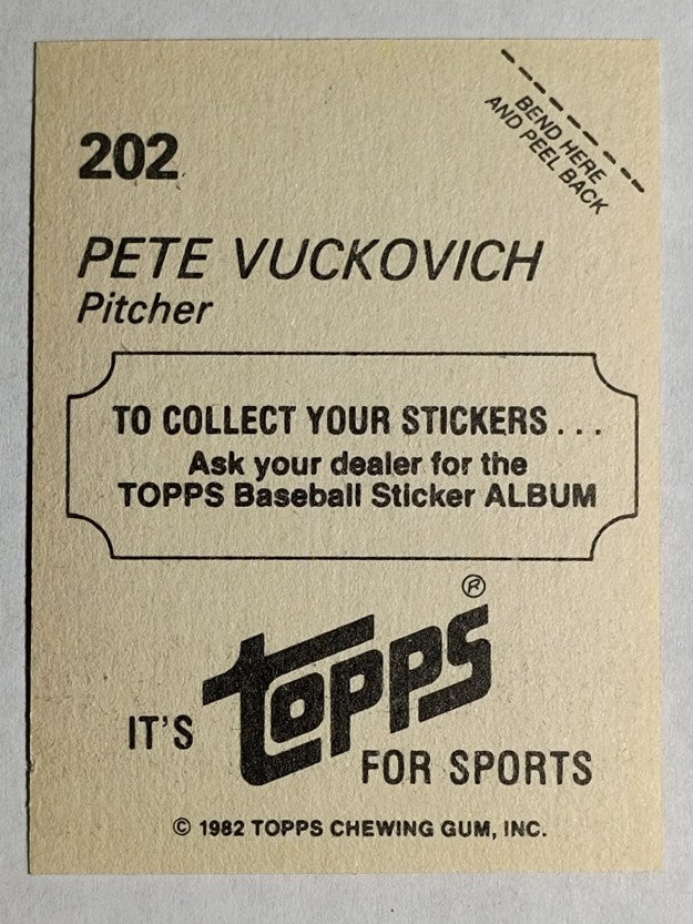 1982 Topps Stickers #202 Pete Vuckovich