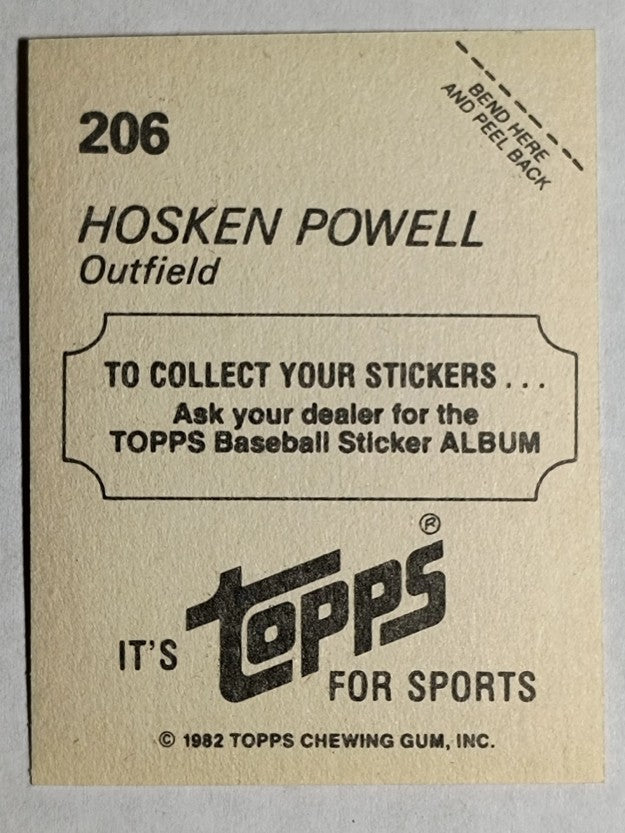 1982 Topps Stickers #206 Hosken Powell