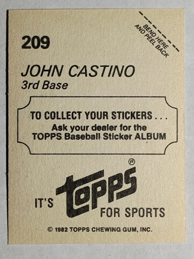 1982 Topps Stickers #209 John Castino