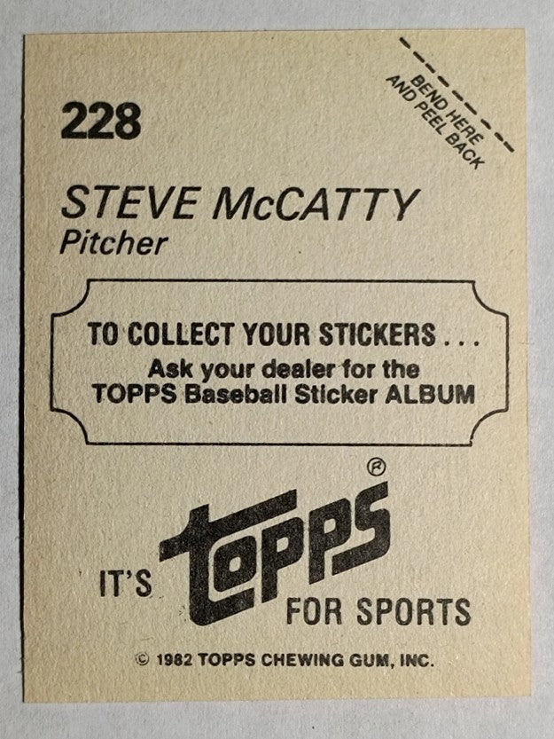 1982 Topps Stickers #228 Steve McCatty