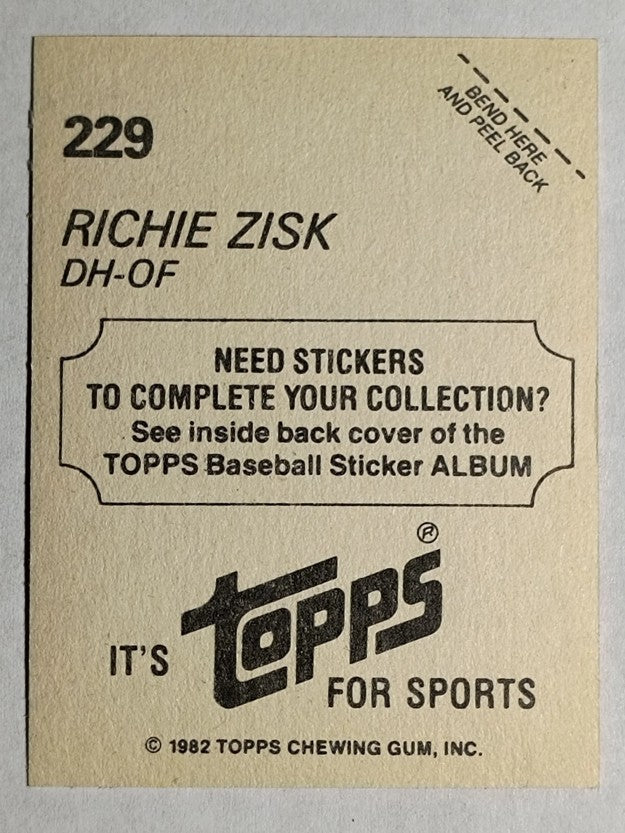 1982 Topps Stickers #229 Richie Zisk
