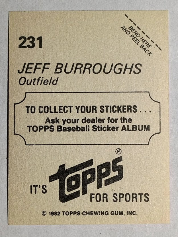 1982 Topps Stickers #231 Jeff Burroughs