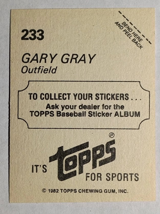 1982 Topps Stickers #233 Gary Gray