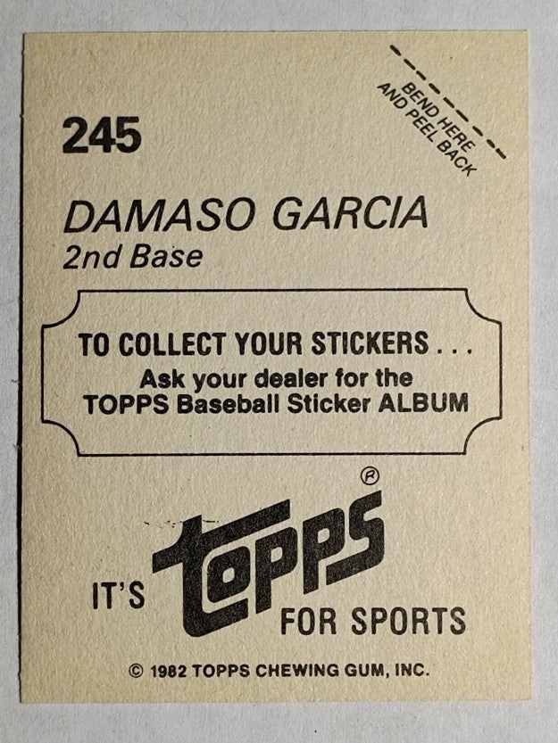 1982 Topps Stickers #245 Damaso Garcia