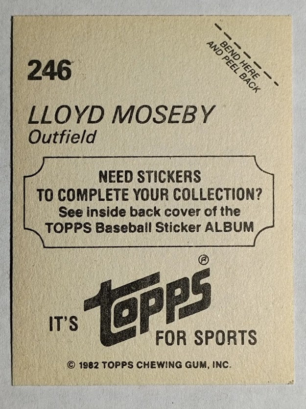 1982 Topps Stickers #246 Lloyd Moseby