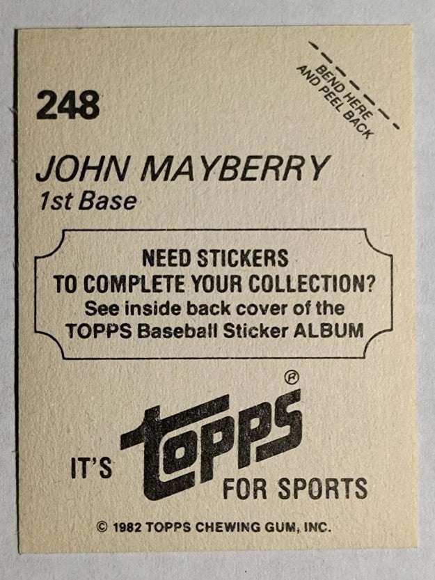1982 Topps Stickers #248 John Mayberry