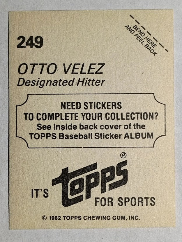 1982 Topps Stickers #249 Otto Velez