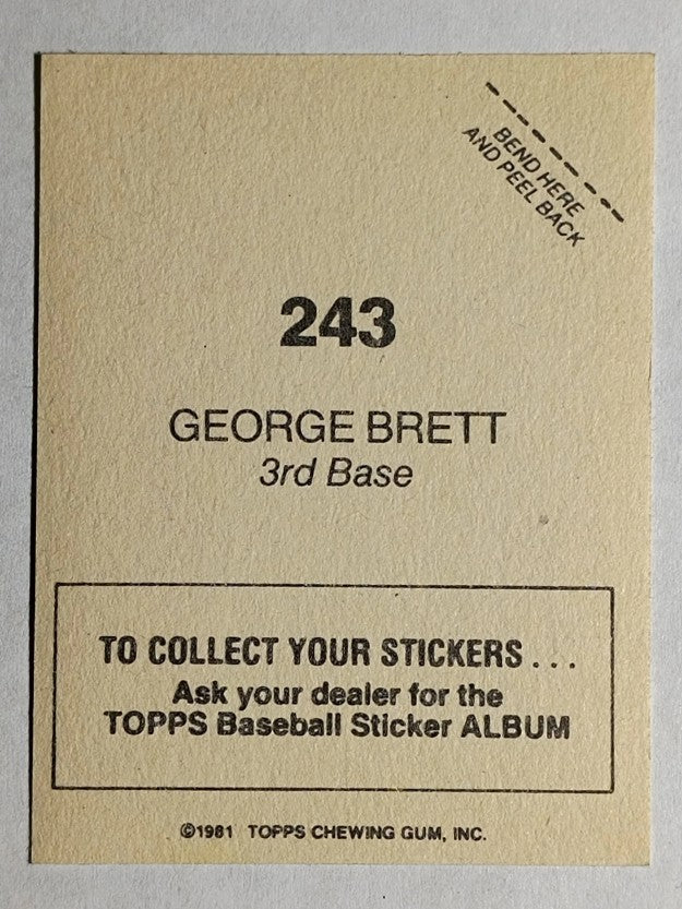 1981 Topps Stickers #243 George Brett FOIL