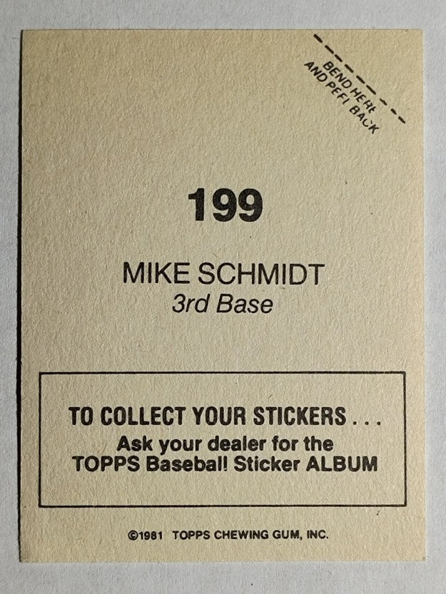 1981 Topps Stickers #199 Mike Schmidt