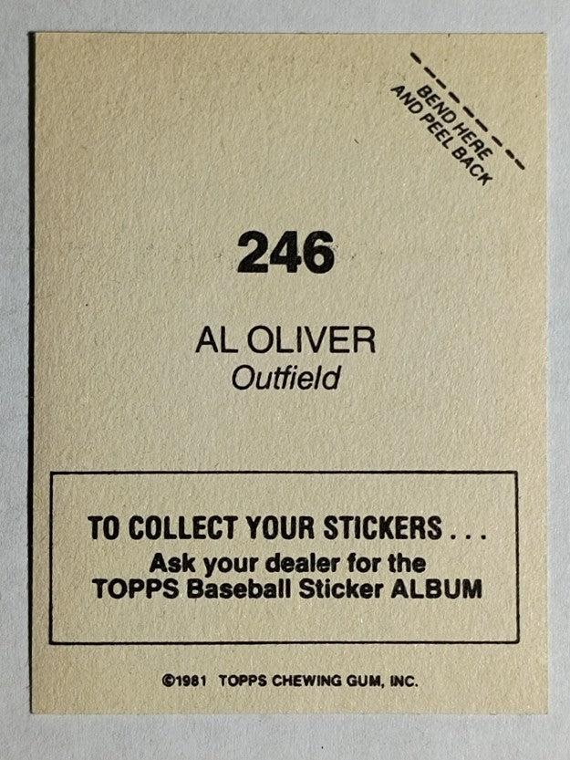 1981 Topps Stickers #246 Al Oliver FOIL
