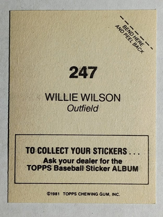 1981 Topps Stickers #247 Willie Wilson FOIL