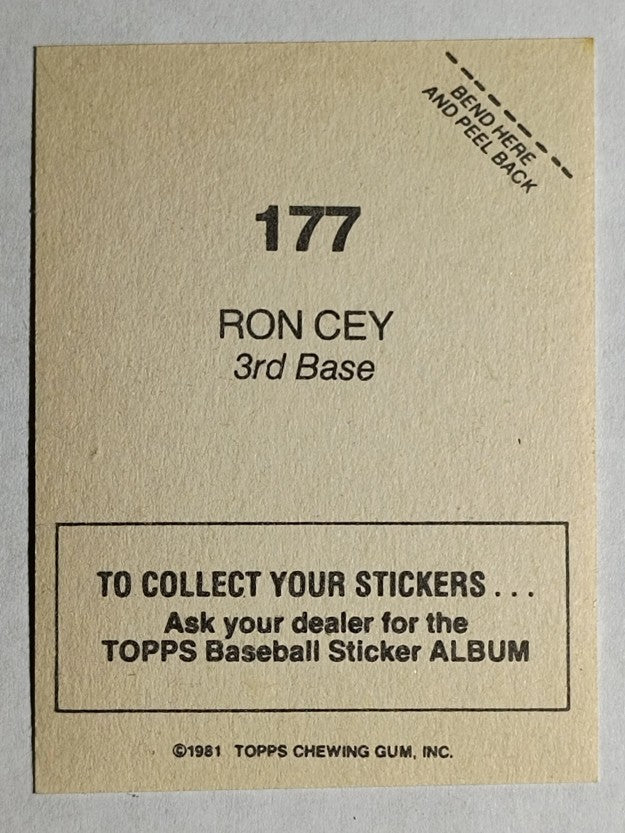 1981 Topps Stickers #177 Ron Cey
