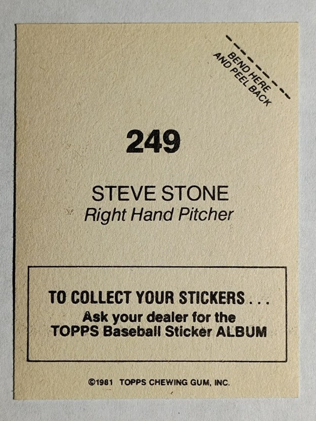 1981 Topps Stickers #249 Steve Stone FOIL