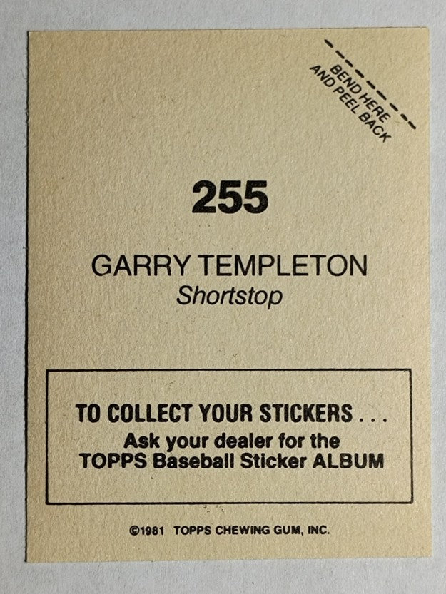 1981 Topps Stickers #255 Garry Templeton FOIL
