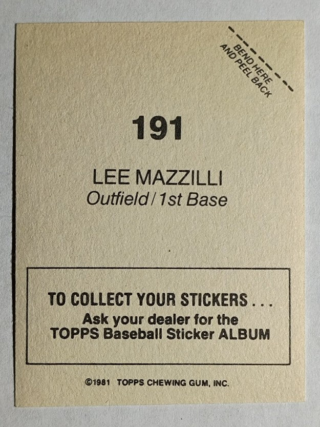 1981 Topps Stickers #191 Lee Mazzilli