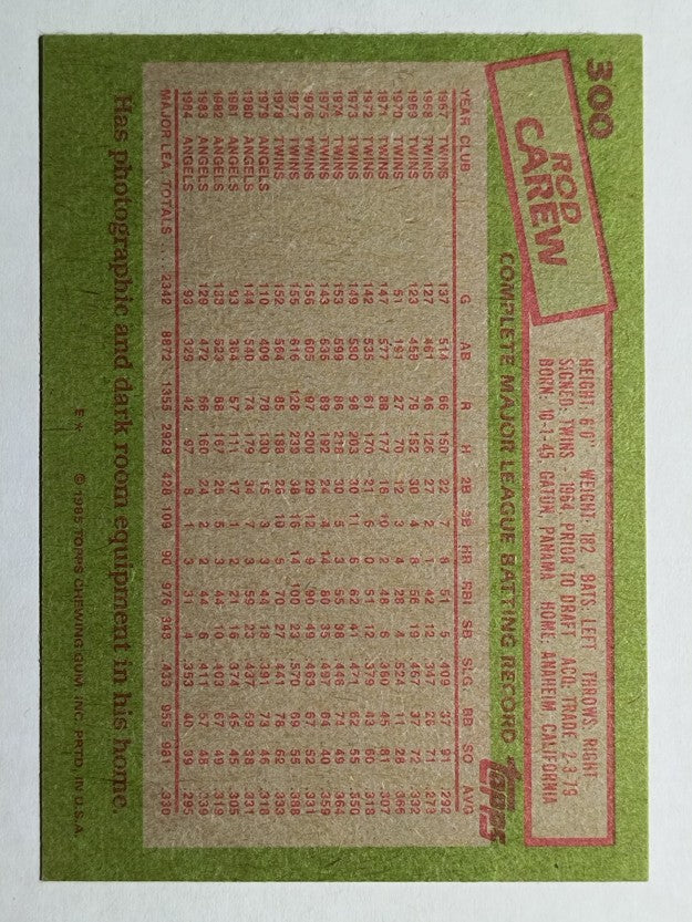 1985 Topps #300 Rod Carew