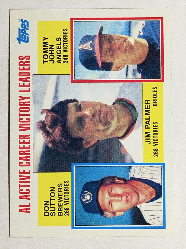 1984 Topps #715 Jim Palmer/Don Sutton/Tommy John LL
