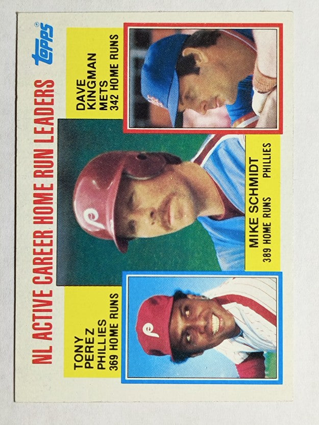 1984 Topps #703 Mike Schmidt/Tony Perez/Dave Kingman LL