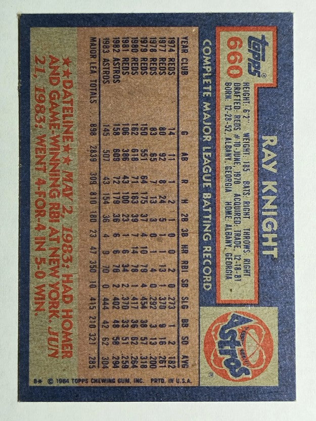 1984 Topps #660 Ray Knight