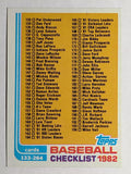 1982 Topps #226 Checklist 133-264