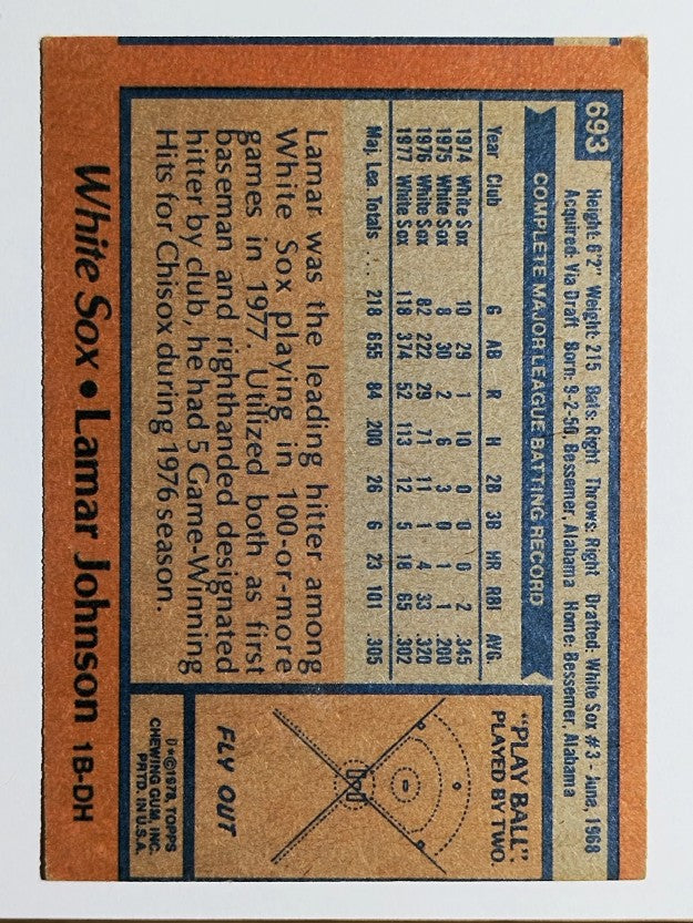 1978 Topps #693 Lamar Johnson (VGEX)