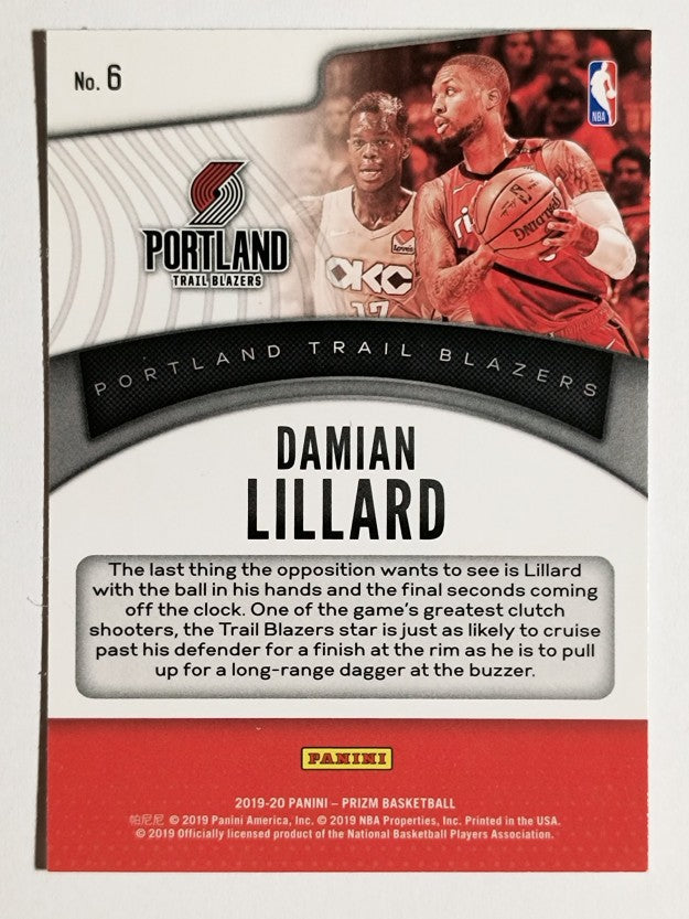 2019-20 Panini Prizm Dominance #6 Damian Lillard