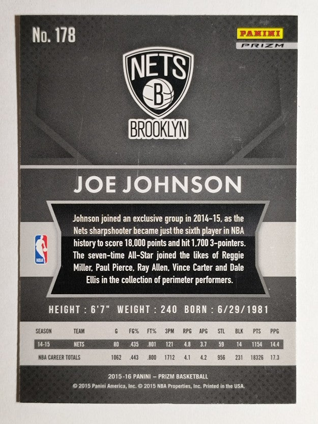 2015-16 Panini Prizm Prizms Red White Blue #178 Joe Johnson