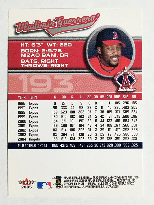 2005 Ultra #193 Vladimir Guerrero