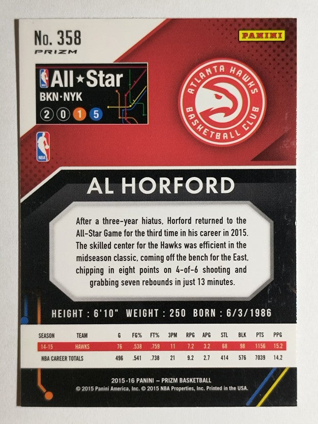 2015-16 Panini Prizm Prizms Red White Blue #358 Al Horford AS