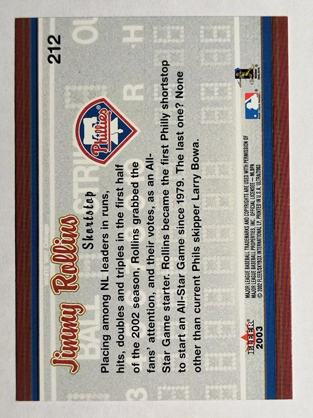 2003 Ultra #212 Jimmy Rollins AS