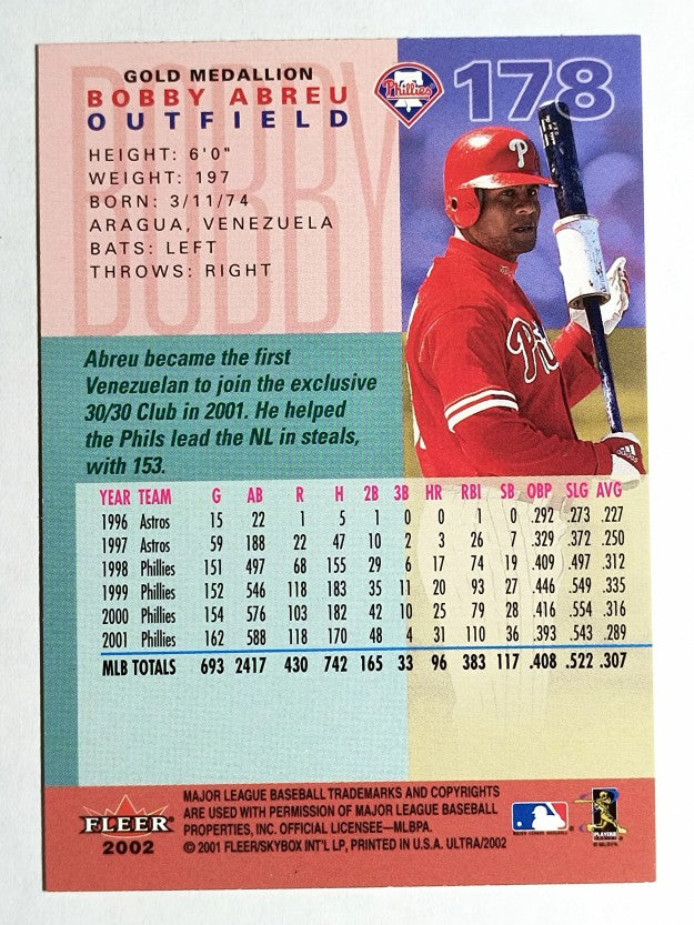 2002 Ultra Gold Medallion #178 Bobby Abreu