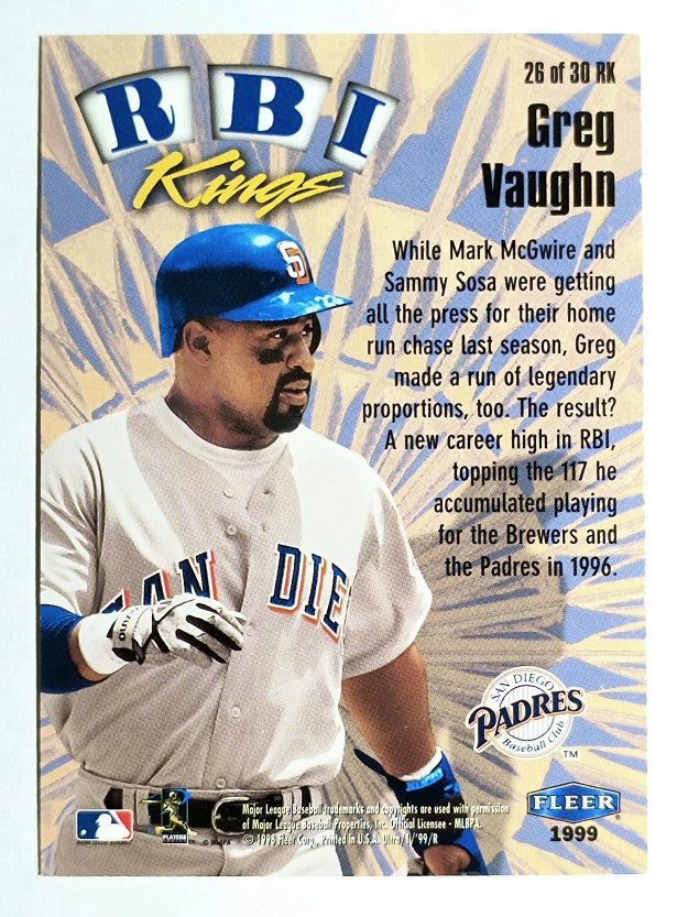 1999 Ultra RBI Kings #26 Greg Vaughn