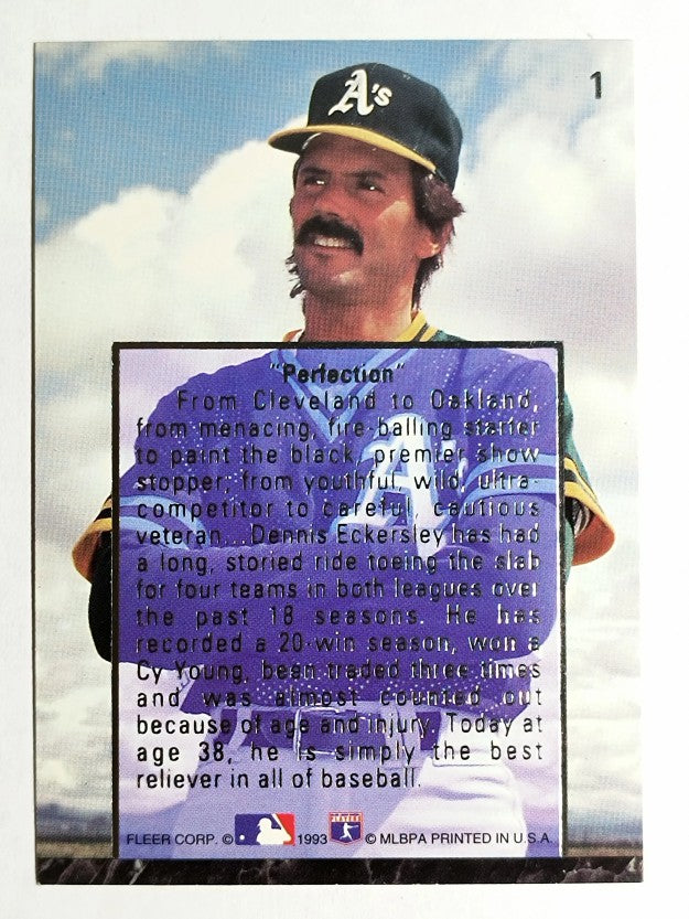 1993 Ultra Eckersley #1 Dennis Eckersley/Perfection