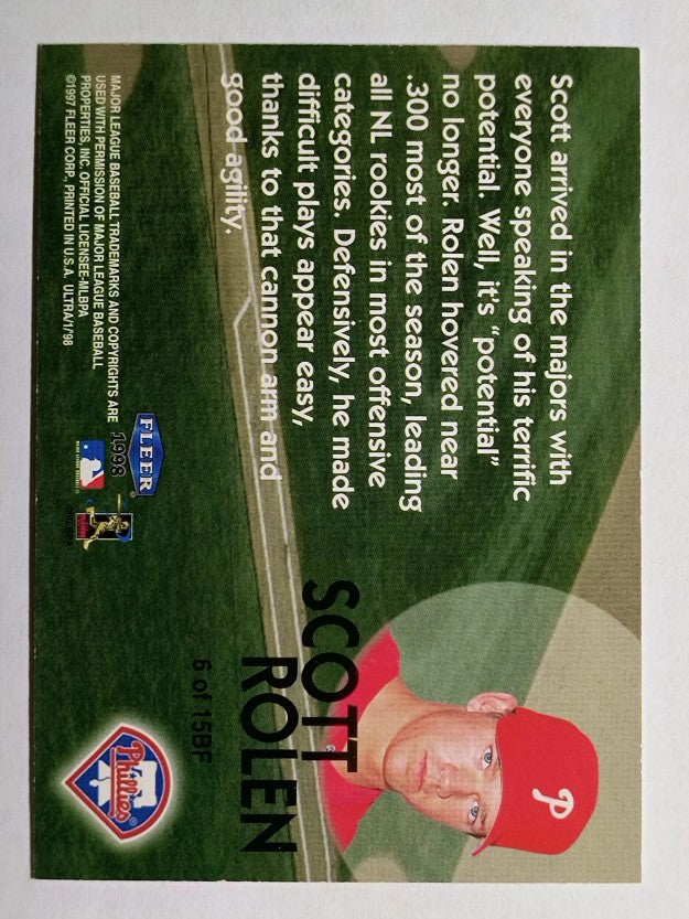 1998 Ultra Back to the Future #6 Scott Rolen
